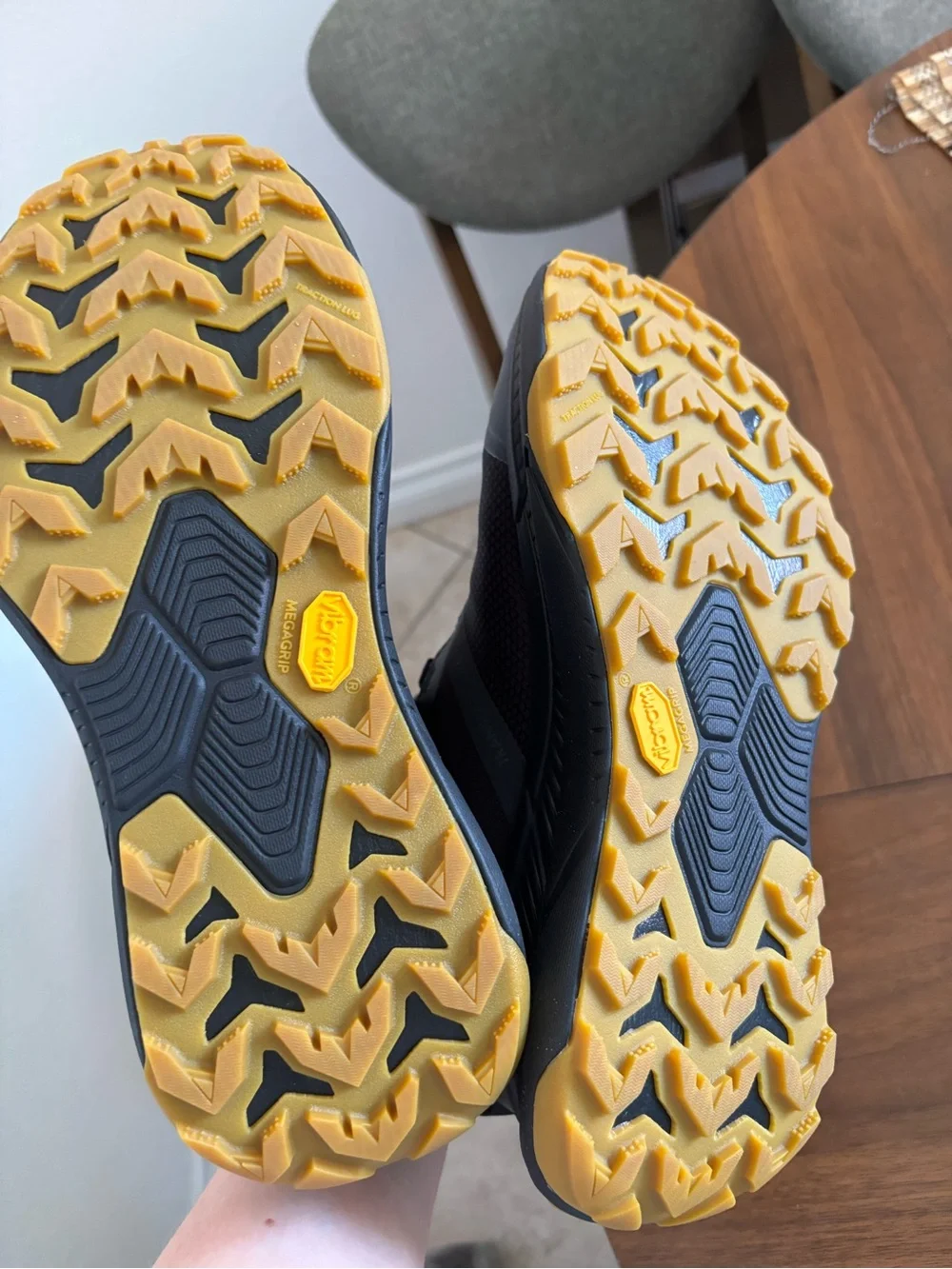 Hoka One One Men's Transport Black GTX Boots with Yellow Outsole Accents